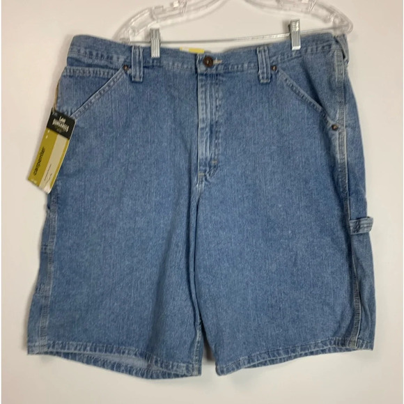 Lee Dungarees Carpenter Shorts Retro Stone Y2K 2006 Men 42L Denim Loose Straight - Picture 1 of 12